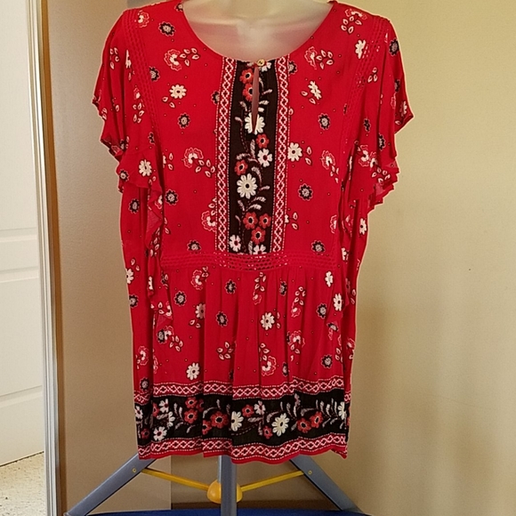 J. Jill Ruffle sleeve tunic - Picture 1 of 6